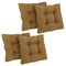 19-inch Squared Microsuede Tufted Dining Chair Cushion (Set of Four) - Camel